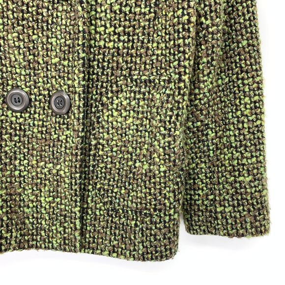 Vintage Esprit Double Breasted Wool Peacoat Womens Size Large Green Black Marled - Picture 4 of 6